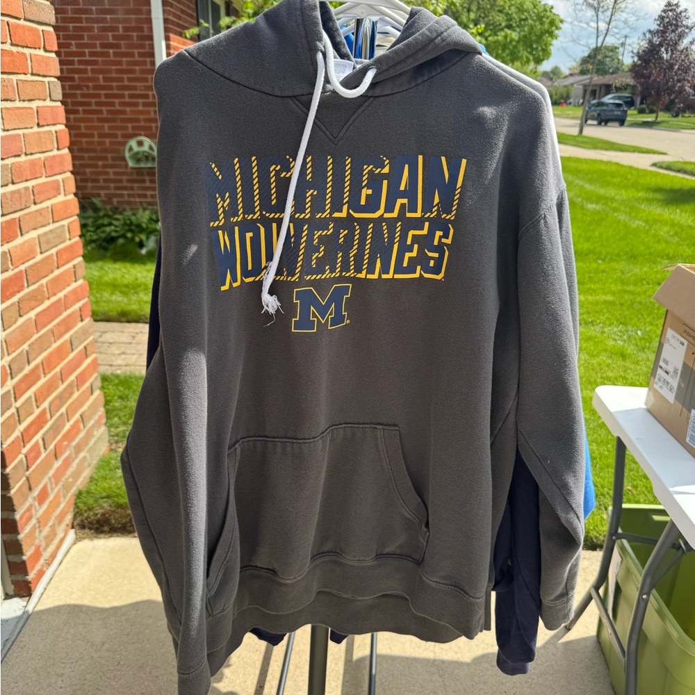 University of Michigan Wolverines Gray Hooded Sweatshirt